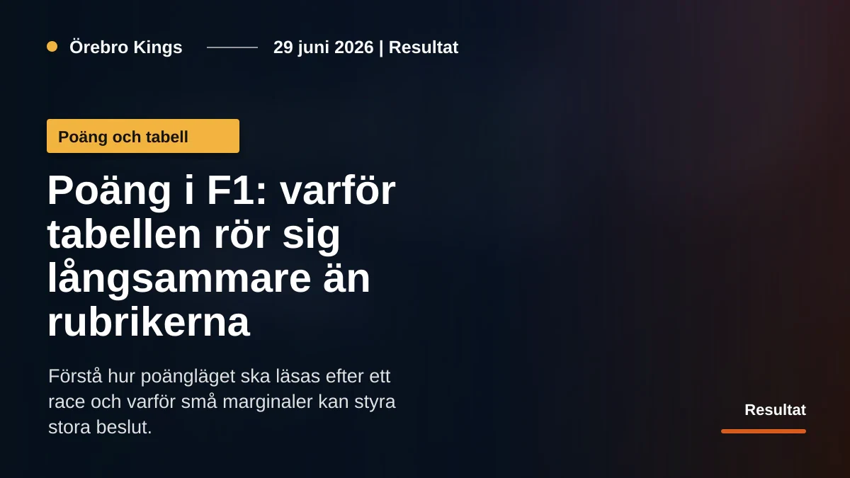 Strategimiljö med tabellkänsla efter ett F1-lopp.