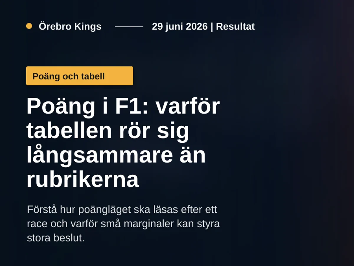 Strategimiljö med tabellkänsla efter ett F1-lopp.