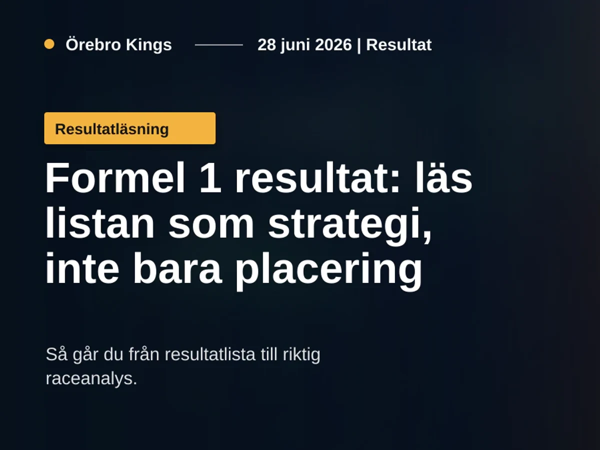 Rutmålsmiljö med generiska formelbilar efter ett lopp.
